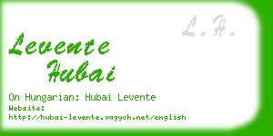 levente hubai business card